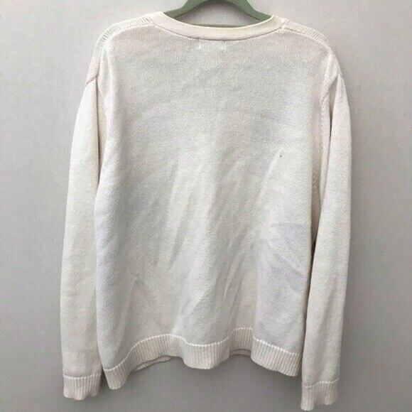 VTG Floral Embroidered Crewel Knit Cardigan Womens Size Large READ - Picture 6 of 7